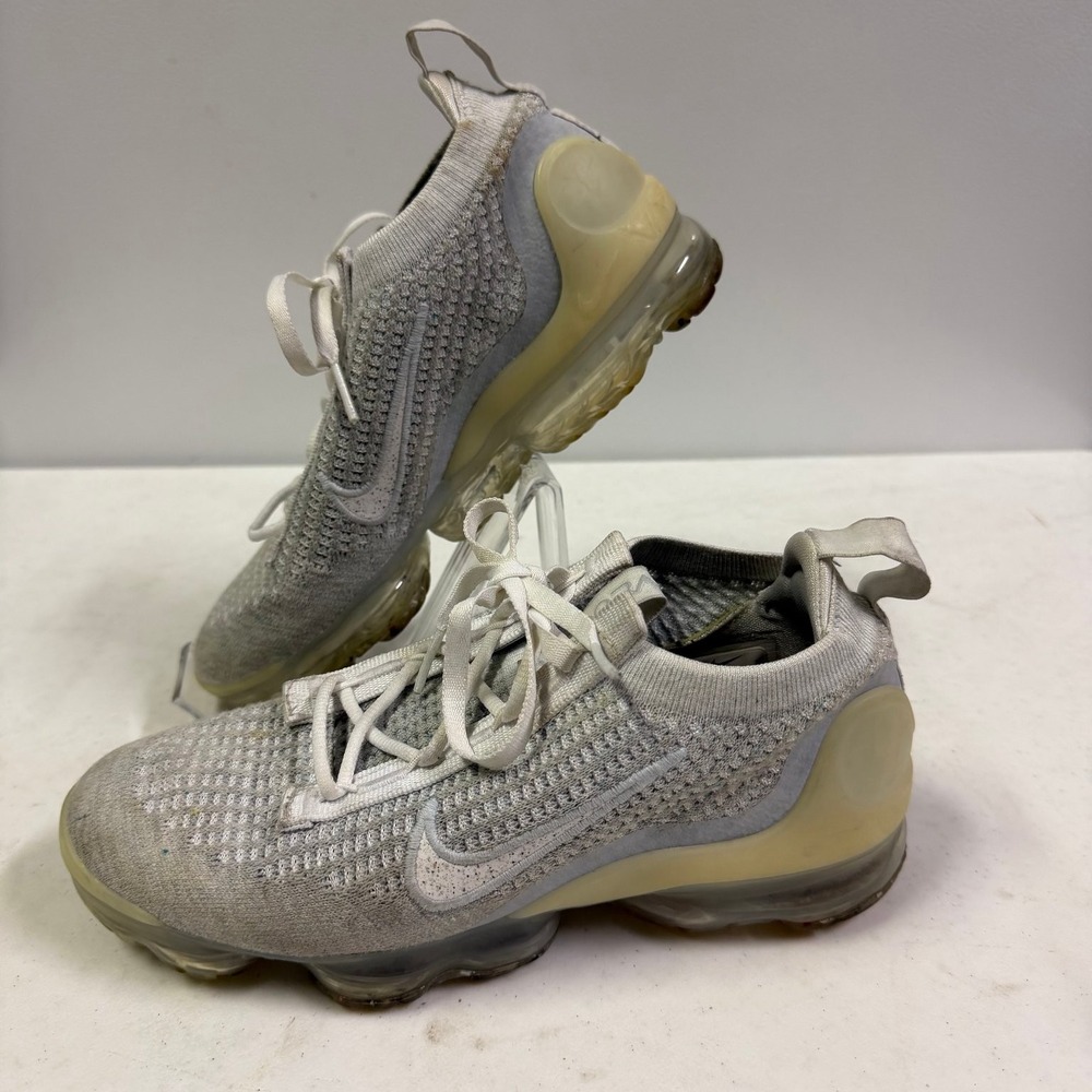 Nike Air VaporMax 2020 Flyknit Pure Platinum Grey Women's Running Shoes US 7